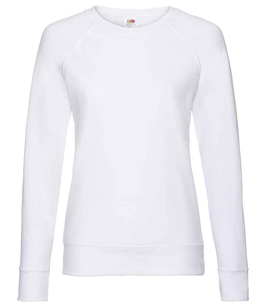 Fruit of the Loom Lady Fit Lightweight Raglan Sweatshirt in White