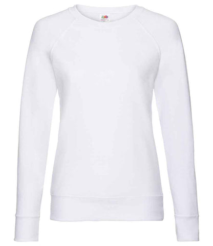 Fruit of the Loom Lady Fit Lightweight Raglan Sweatshirt in White