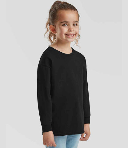 Fruit of the Loom Fruit of the Loom Kids Long Sleeve Value T-Shirt Black