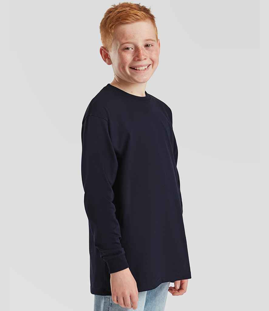 Fruit of the Loom Fruit of the Loom Kids Long Sleeve Value T-Shirt Deep Navy