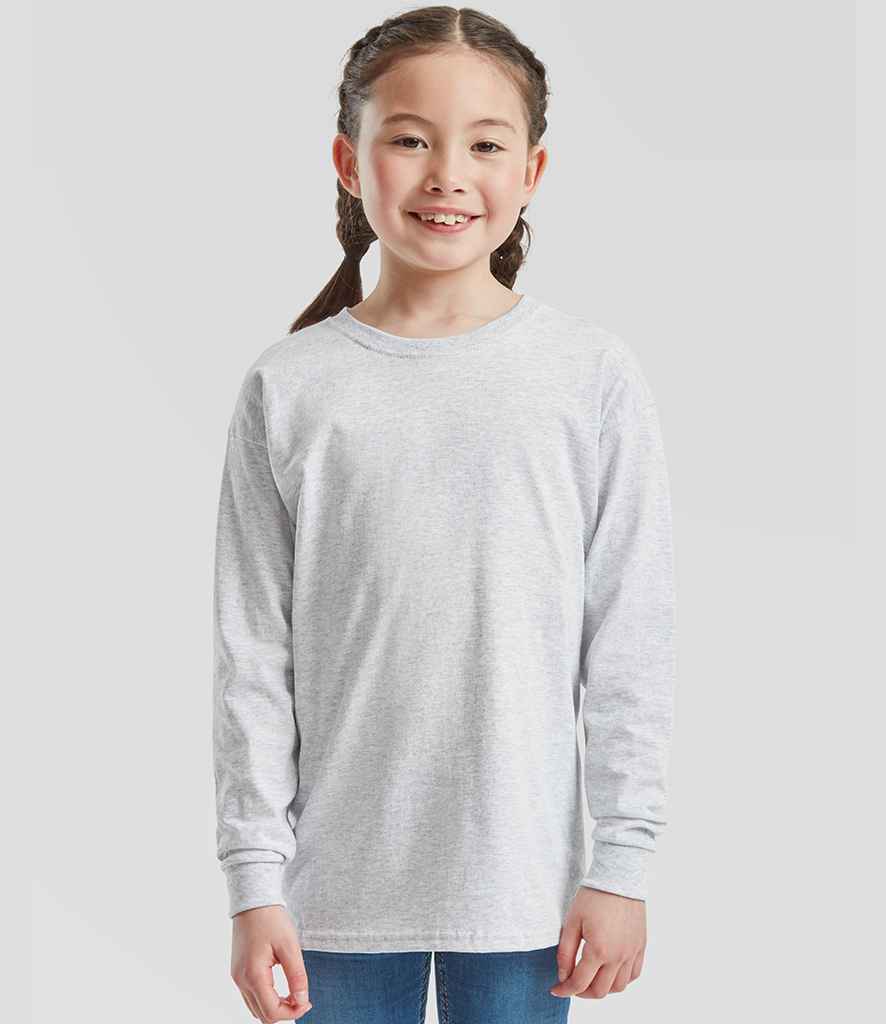 Fruit of the Loom Fruit of the Loom Kids Long Sleeve Value T-Shirt Heather Grey