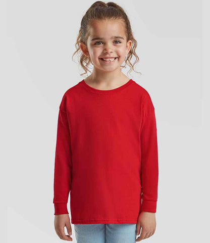 Fruit of the Loom Fruit of the Loom Kids Long Sleeve Value T-Shirt Red