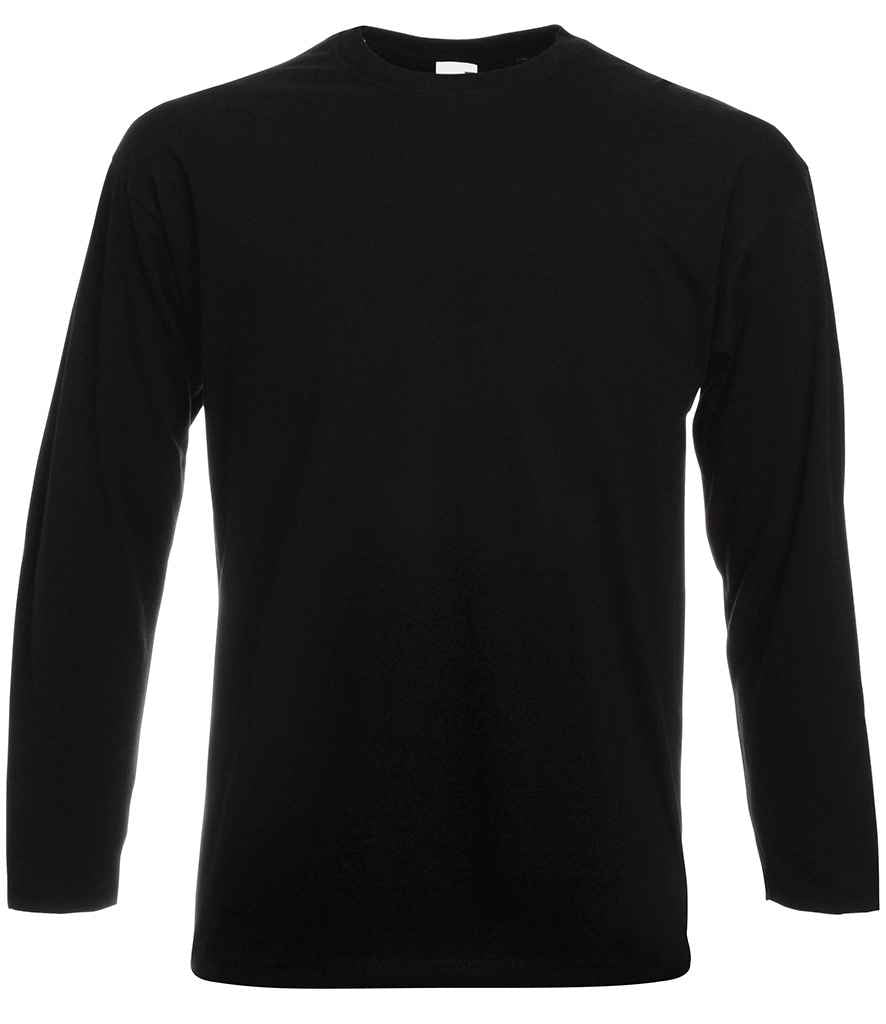 Fruit of the Loom Long Sleeve Value T-Shirt in Black