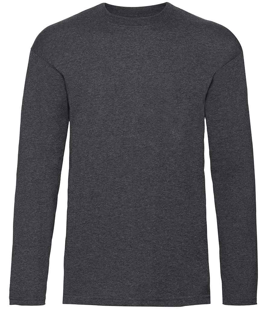 Fruit of the Loom Long Sleeve Value T-Shirt in Dark Heather