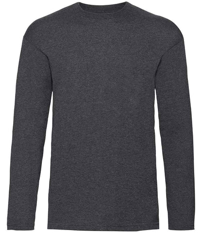 Fruit of the Loom Long Sleeve Value T-Shirt in Dark Heather