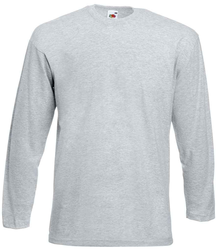 Fruit of the Loom Long Sleeve Value T-Shirt in Heather Grey