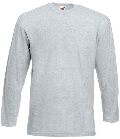 Fruit of the Loom Long Sleeve Value T-Shirt in Heather Grey