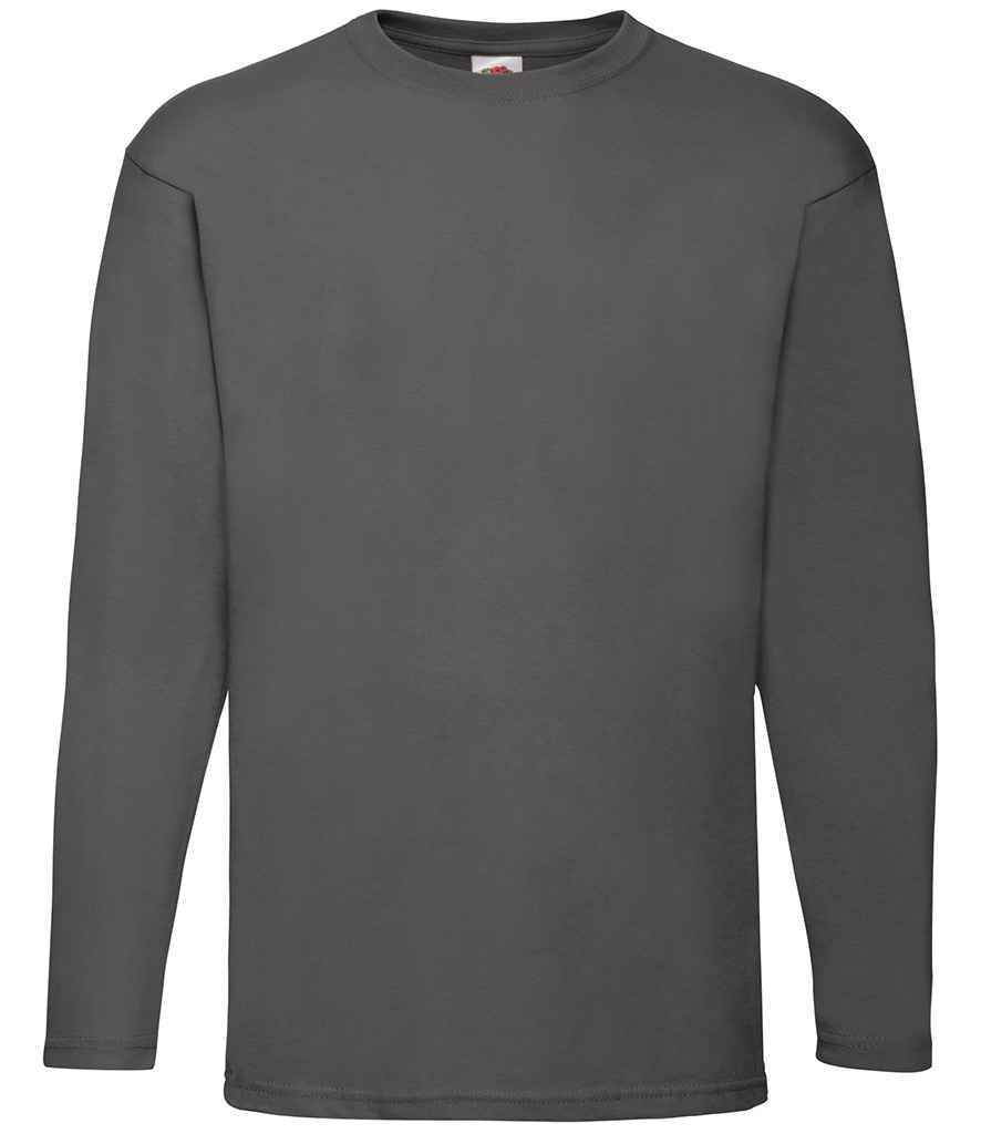 Fruit of the Loom Long Sleeve Value T-Shirt in Light Graphite