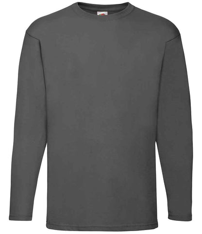 Fruit of the Loom Long Sleeve Value T-Shirt in Light Graphite