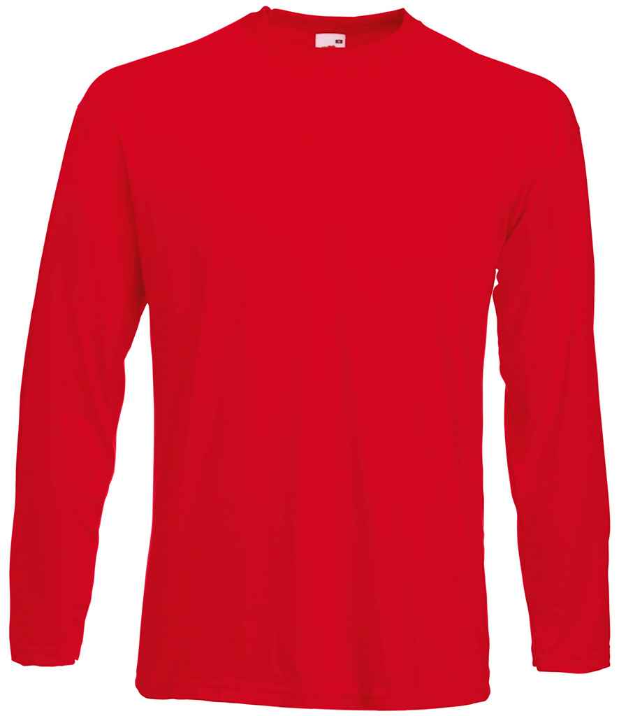 Fruit of the Loom Long Sleeve Value T-Shirt in Red
