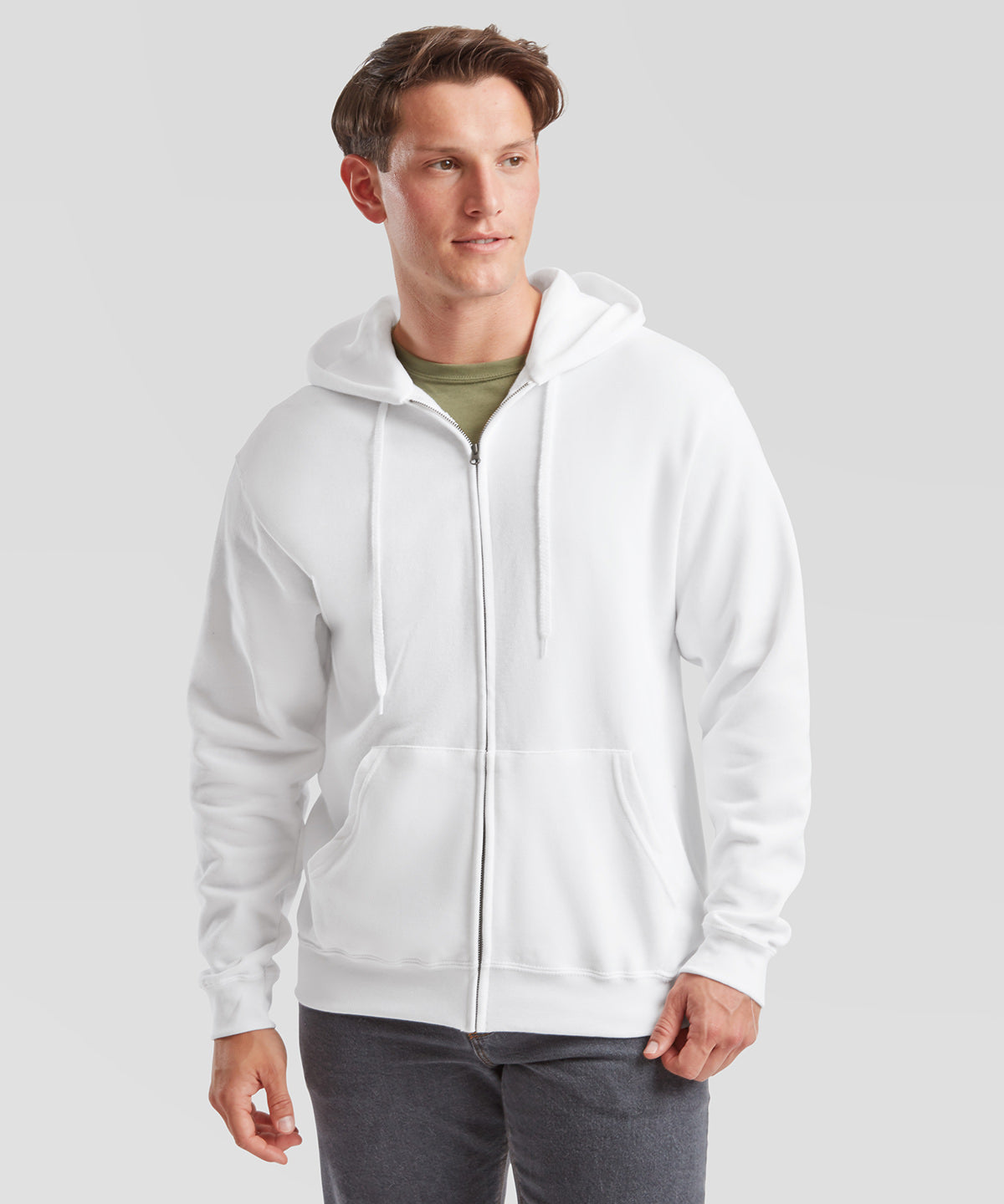 Fruit of the Loom Classic 80/20 hooded sweatshirt jacket Azure Blue