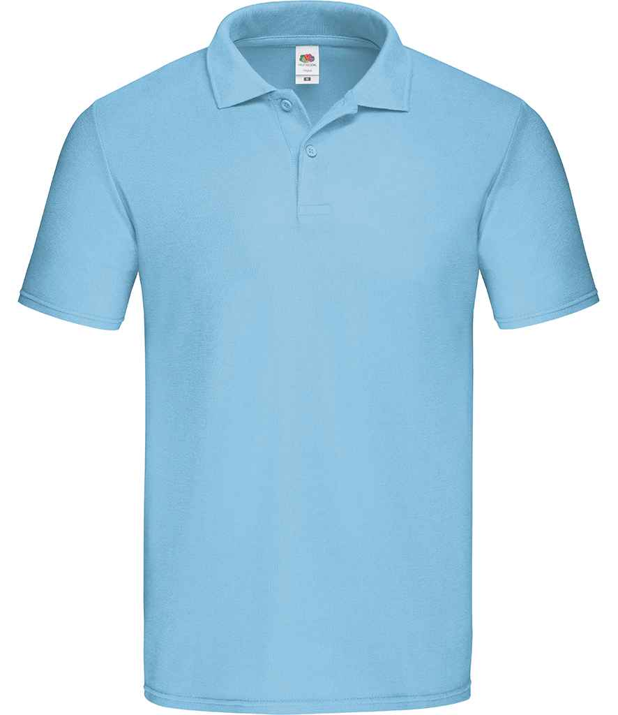 Fruit of the Loom Original Piqué Polo Shirt in Sky Blue