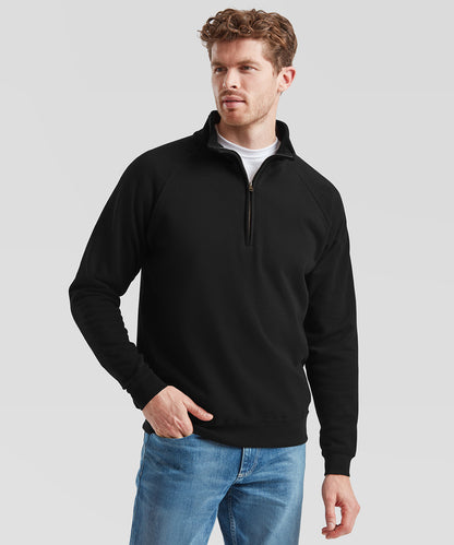 Fruit of the Loom Classic 80/20 zip neck sweatshirt Black*