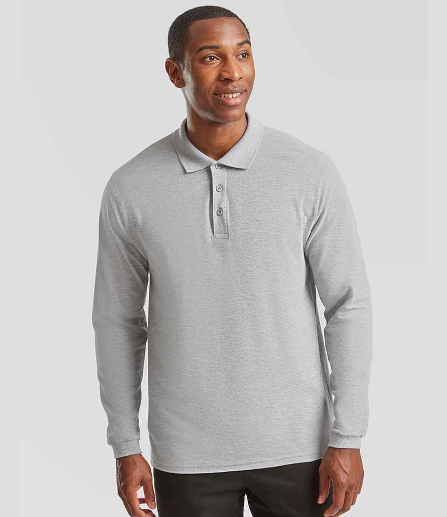 Fruit of the Loom Premium Long Sleeve Cotton Piqué Polo Shirt
