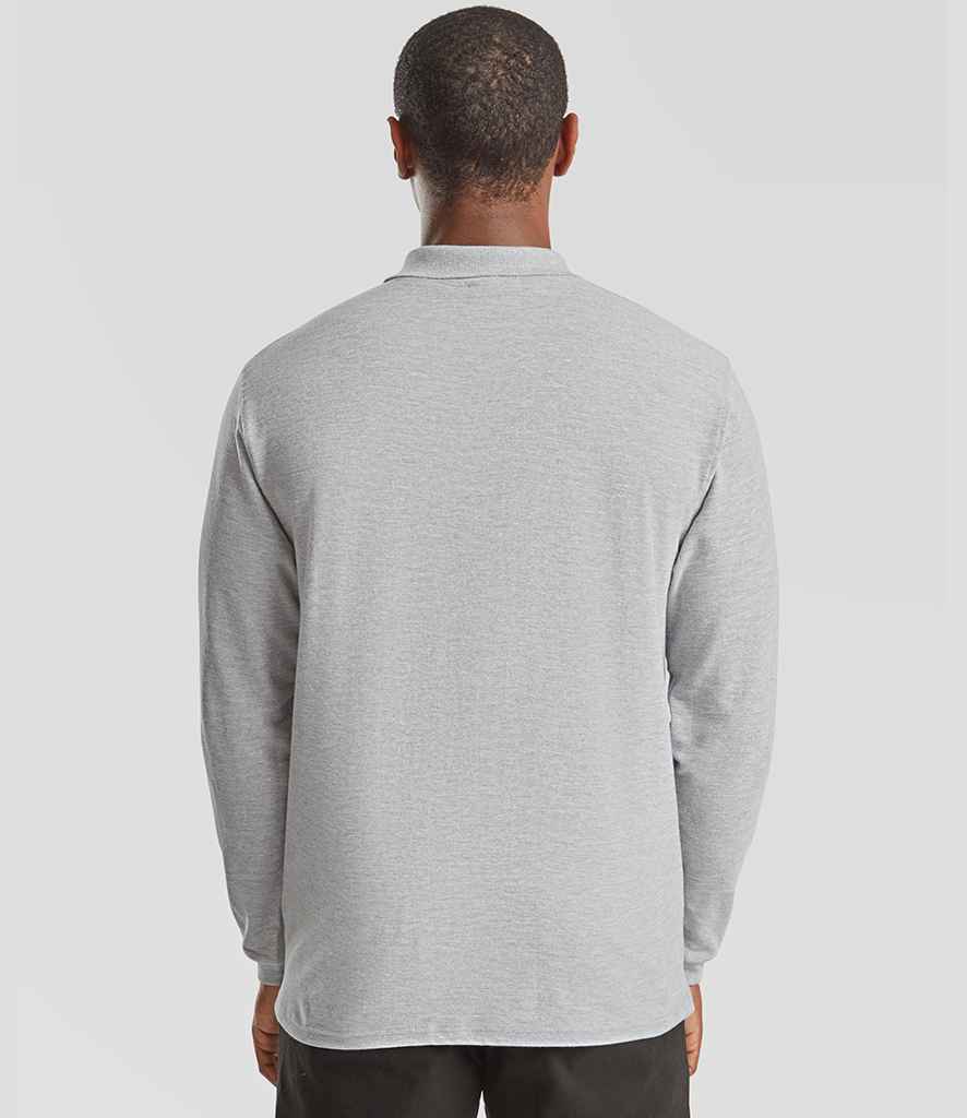 Fruit of the Loom Fruit of the Loom Premium Long Sleeve Cotton Piqué Polo Shirt Athletic Heather