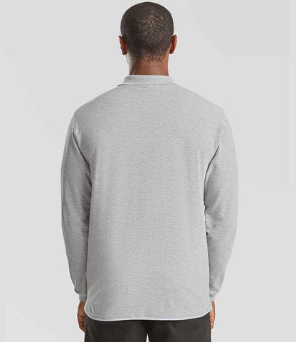 Fruit of the Loom Fruit of the Loom Premium Long Sleeve Cotton Piqué Polo Shirt Athletic Heather