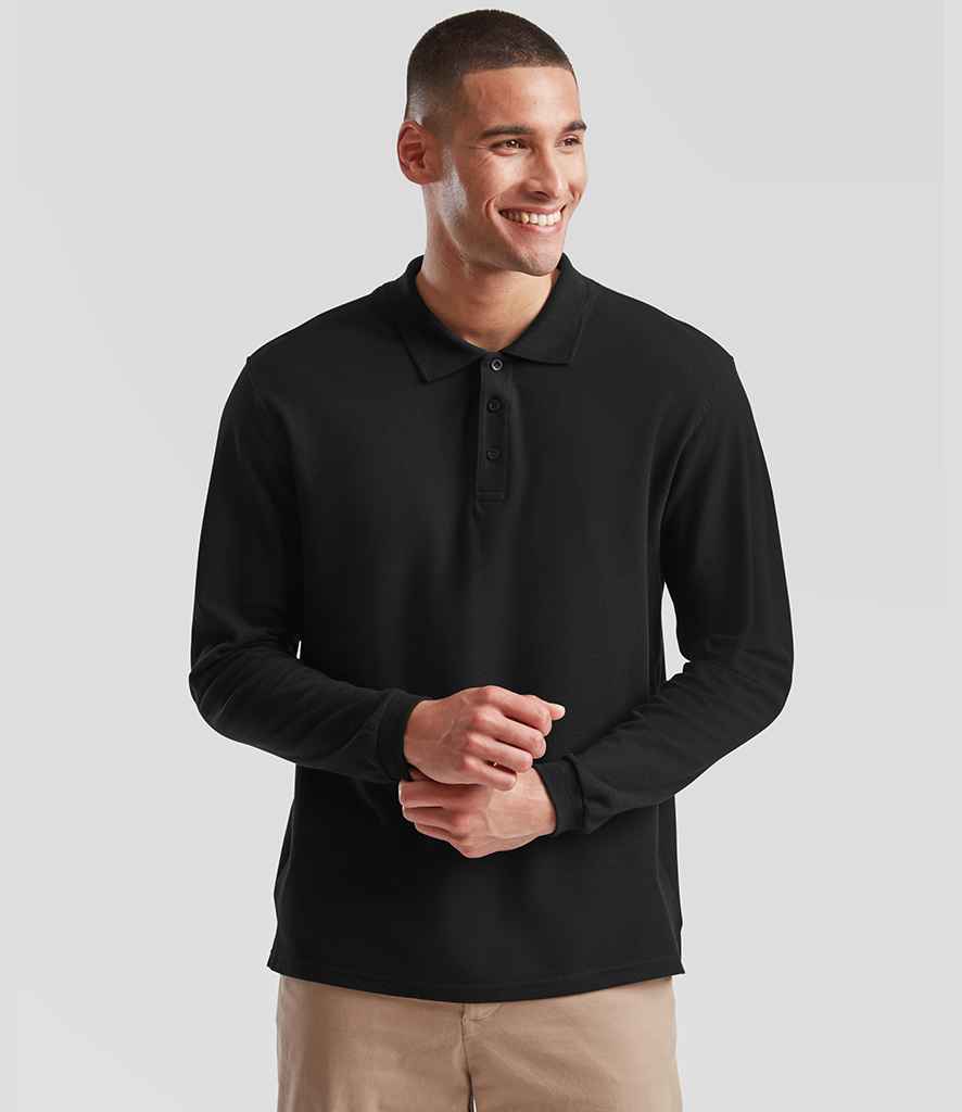 Fruit of the Loom Fruit of the Loom Premium Long Sleeve Cotton Piqué Polo Shirt
