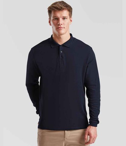 Fruit of the Loom Premium Long Sleeve Cotton Piqué Polo Shirt