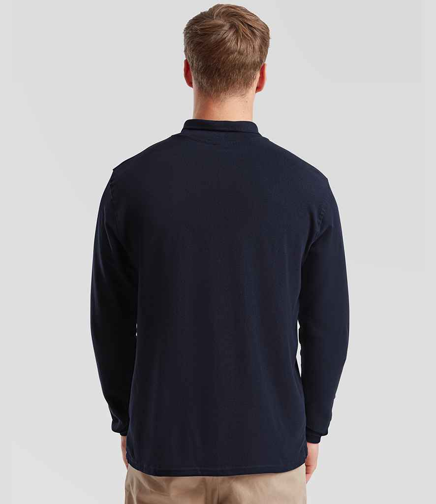 Fruit of the Loom Fruit of the Loom Premium Long Sleeve Cotton Piqué Polo Shirt Deep Navy