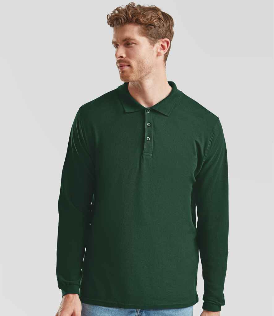 Fruit of the Loom Premium Long Sleeve Cotton Piqué Polo Shirt