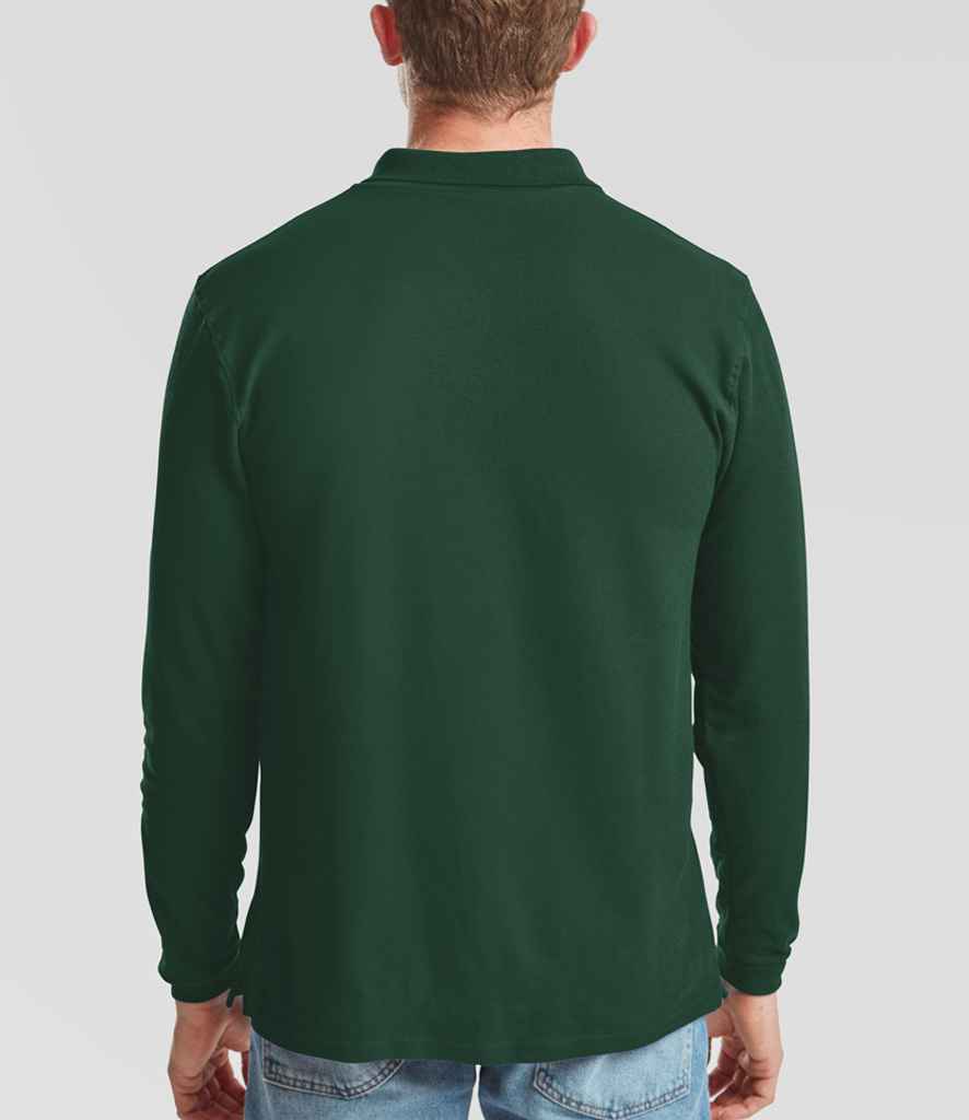 Fruit of the Loom Fruit of the Loom Premium Long Sleeve Cotton Piqué Polo Shirt Forest Green