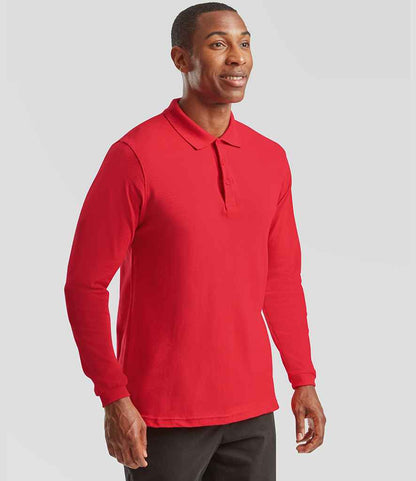Fruit of the Loom Premium Long Sleeve Cotton Piqué Polo Shirt