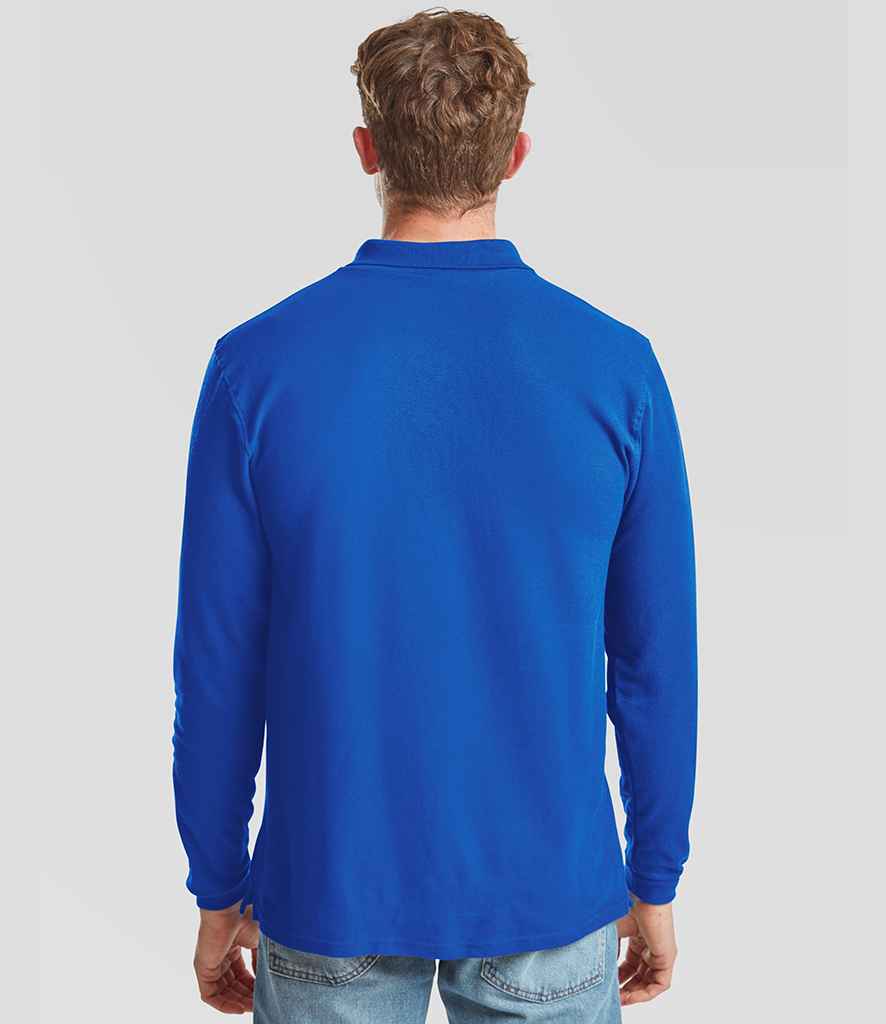 Fruit of the Loom Fruit of the Loom Premium Long Sleeve Cotton Piqué Polo Shirt Royal Blue