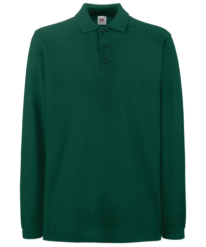 Fruit of the Loom Premium long sleeve polo Forest Green