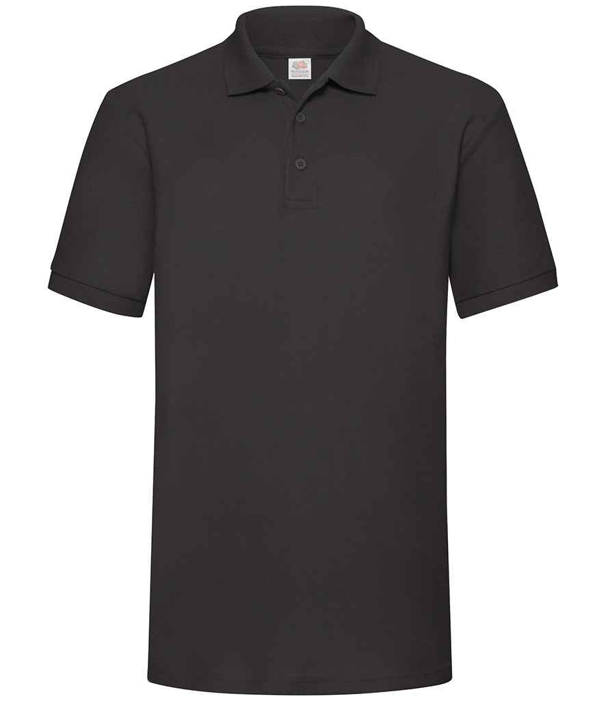 Fruit of the Loom Heavy Poly/Cotton Piqué Polo Shirt in Black