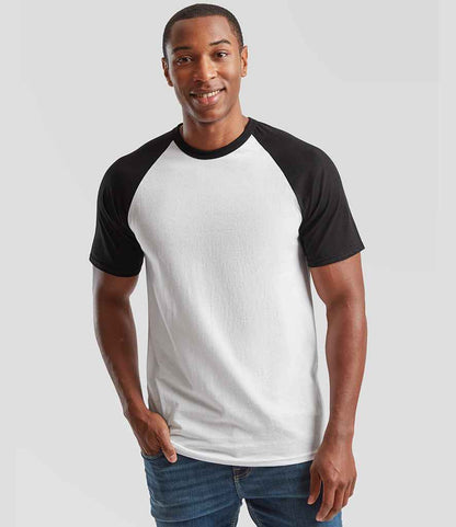 Fruit of the Loom Fruit of the Loom Contrast Baseball T-Shirt White/Black