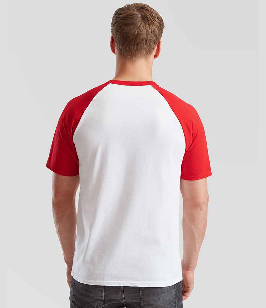 Fruit of the Loom Fruit of the Loom Contrast Baseball T-Shirt White/Red