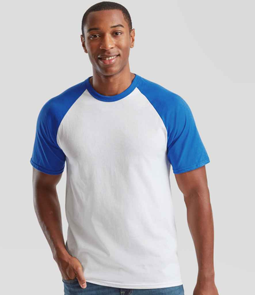 Fruit of the Loom Fruit of the Loom Contrast Baseball T-Shirt White/Royal Blue