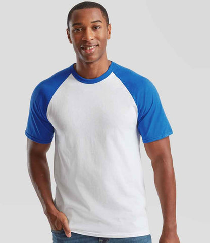 Fruit of the Loom Fruit of the Loom Contrast Baseball T-Shirt White/Royal Blue