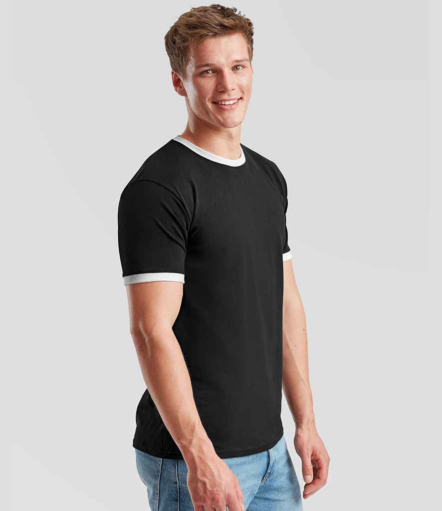 Fruit of the Loom Fruit of the Loom Contrast Ringer T-Shirt Black/White