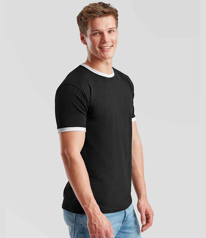 Fruit of the Loom Fruit of the Loom Contrast Ringer T-Shirt Black/White
