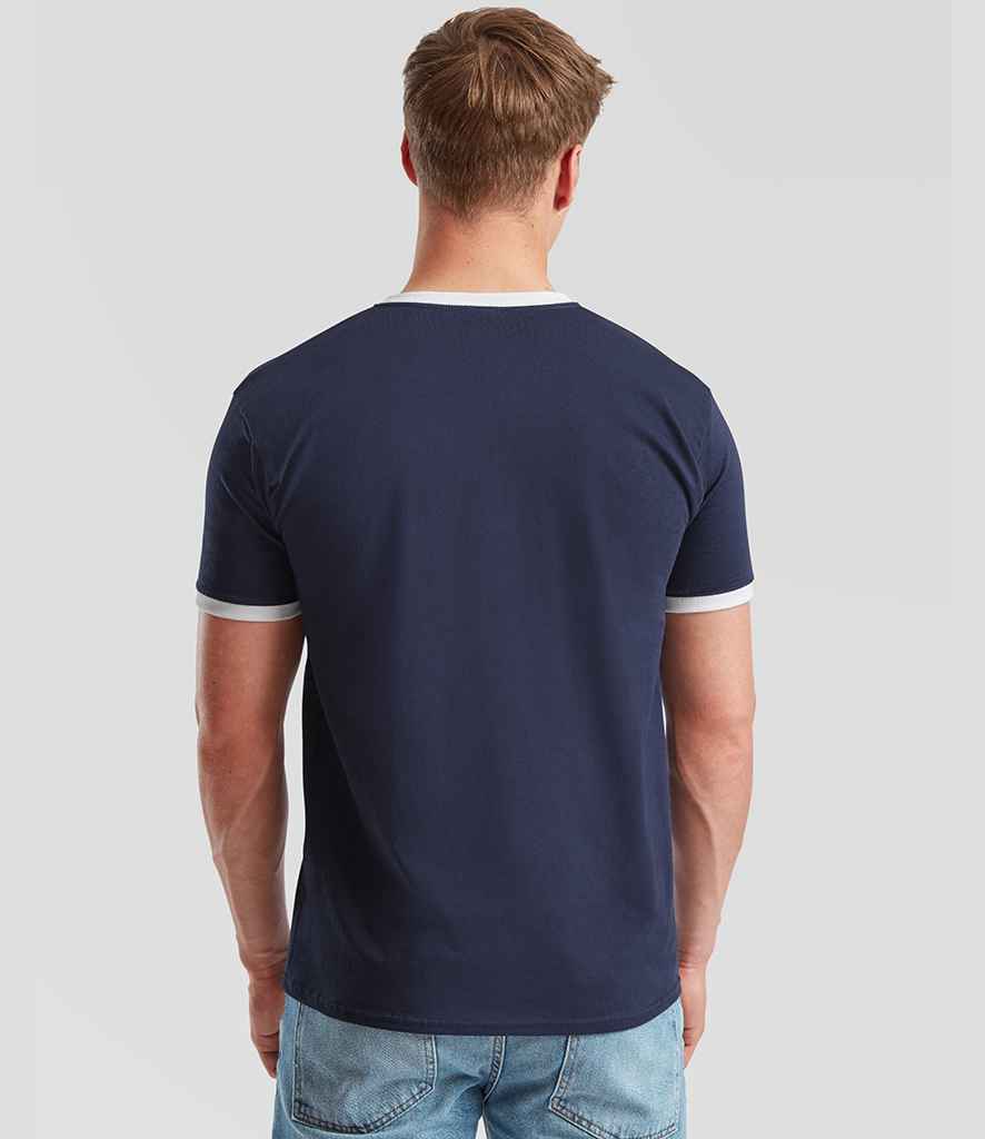 Fruit of the Loom Fruit of the Loom Contrast Ringer T-Shirt Navy/White