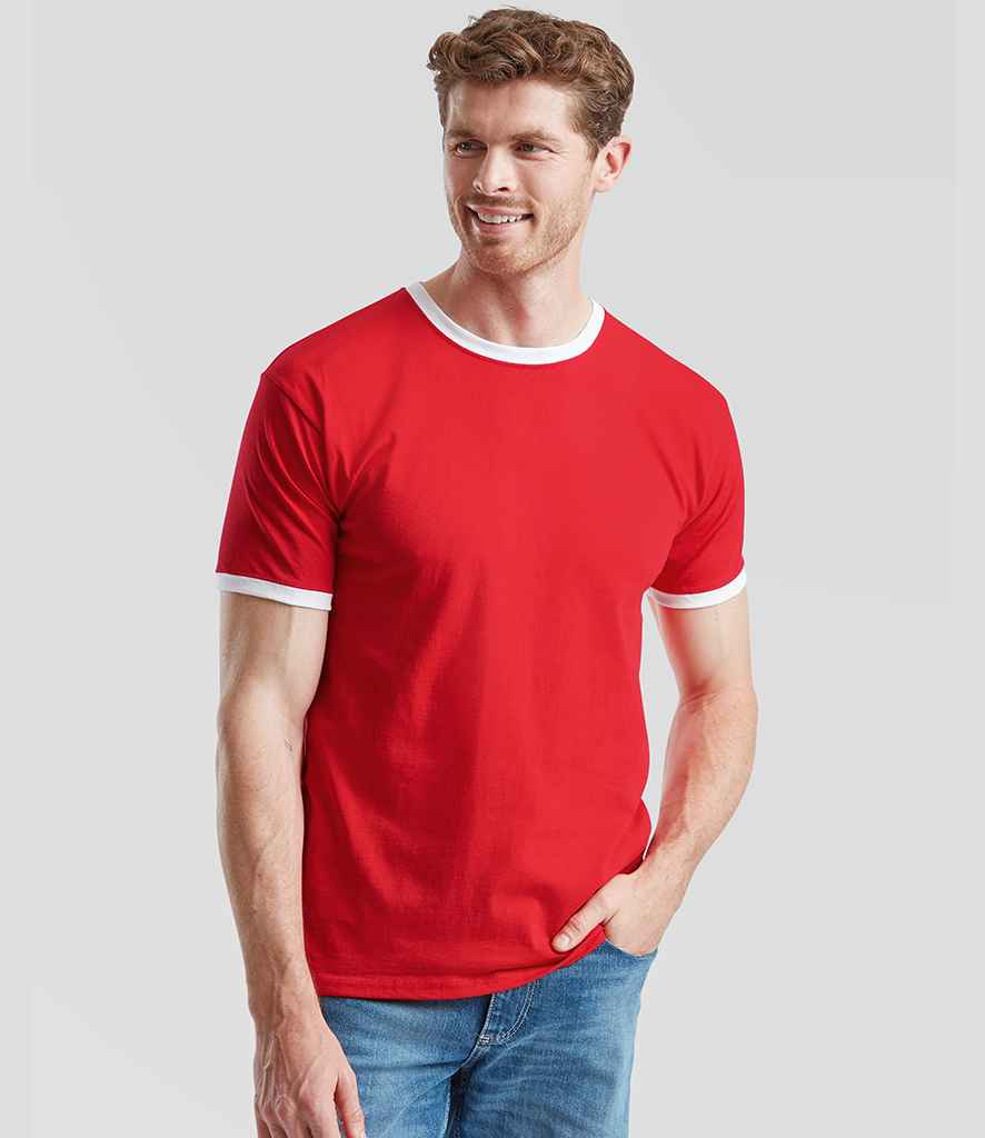Fruit of the Loom Fruit of the Loom Contrast Ringer T-Shirt Red/White