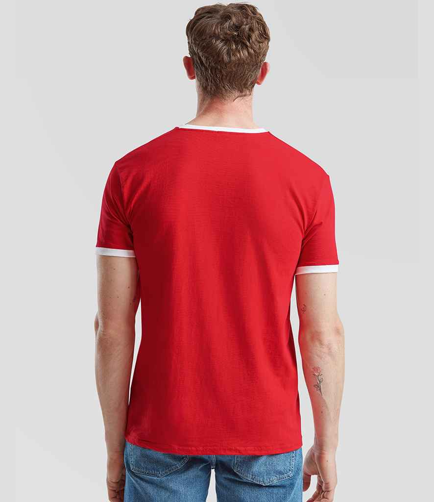 Fruit of the Loom Fruit of the Loom Contrast Ringer T-Shirt Red/White