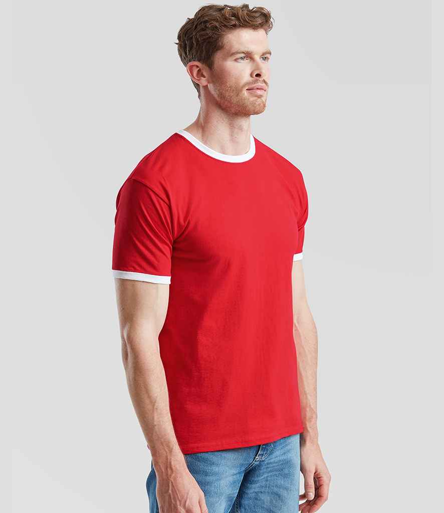 Fruit of the Loom Contrast Ringer T-Shirt - model image