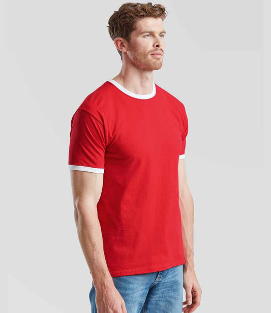 Fruit of the Loom Contrast Ringer T-Shirt - model image