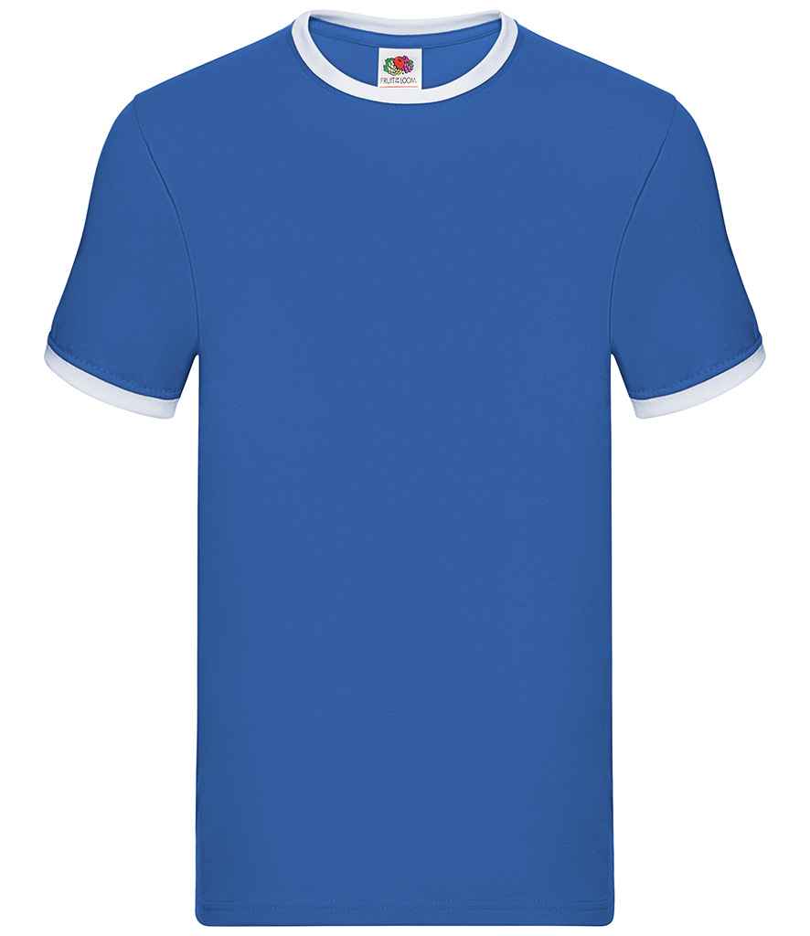 Fruit of the Loom Contrast Ringer T-Shirt in Royal Blue/White