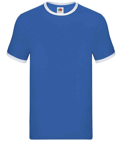 Fruit of the Loom Contrast Ringer T-Shirt in Royal Blue/White