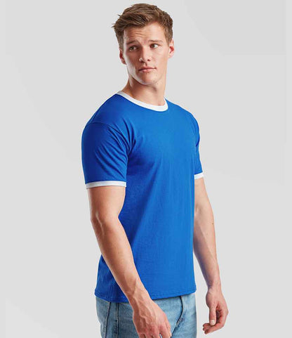 Fruit of the Loom Fruit of the Loom Contrast Ringer T-Shirt Royal Blue/White