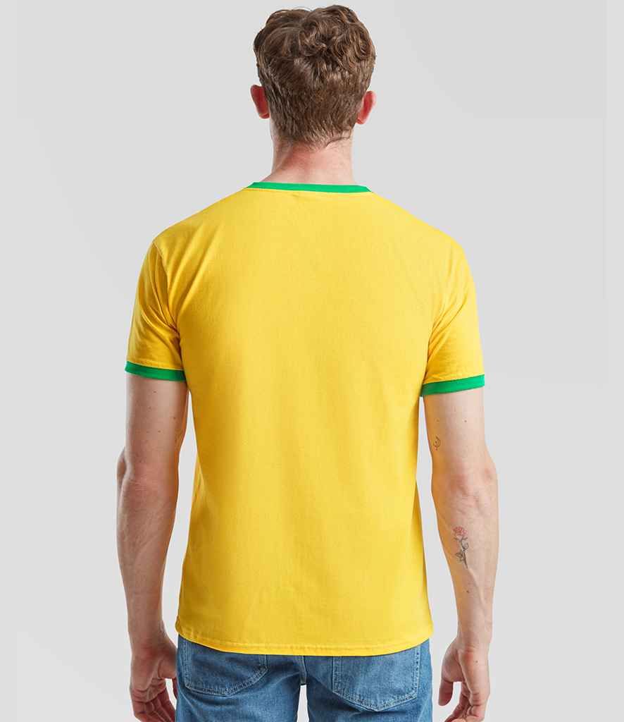 Fruit of the Loom Fruit of the Loom Contrast Ringer T-Shirt Sunflower/Kelly Green