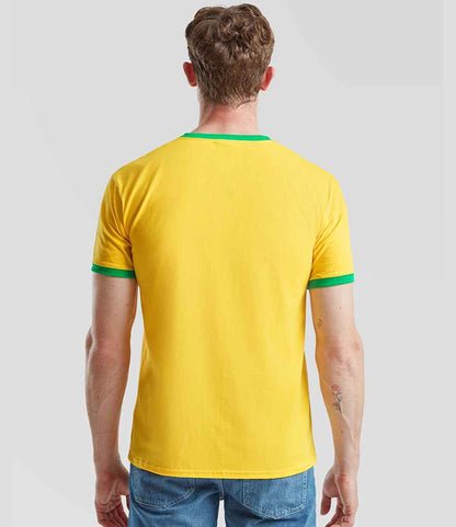Fruit of the Loom Fruit of the Loom Contrast Ringer T-Shirt Sunflower/Kelly Green