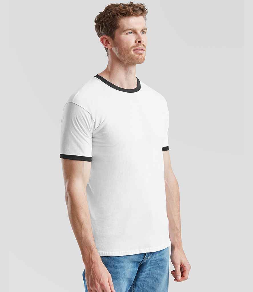 Fruit of the Loom Fruit of the Loom Contrast Ringer T-Shirt White/Black