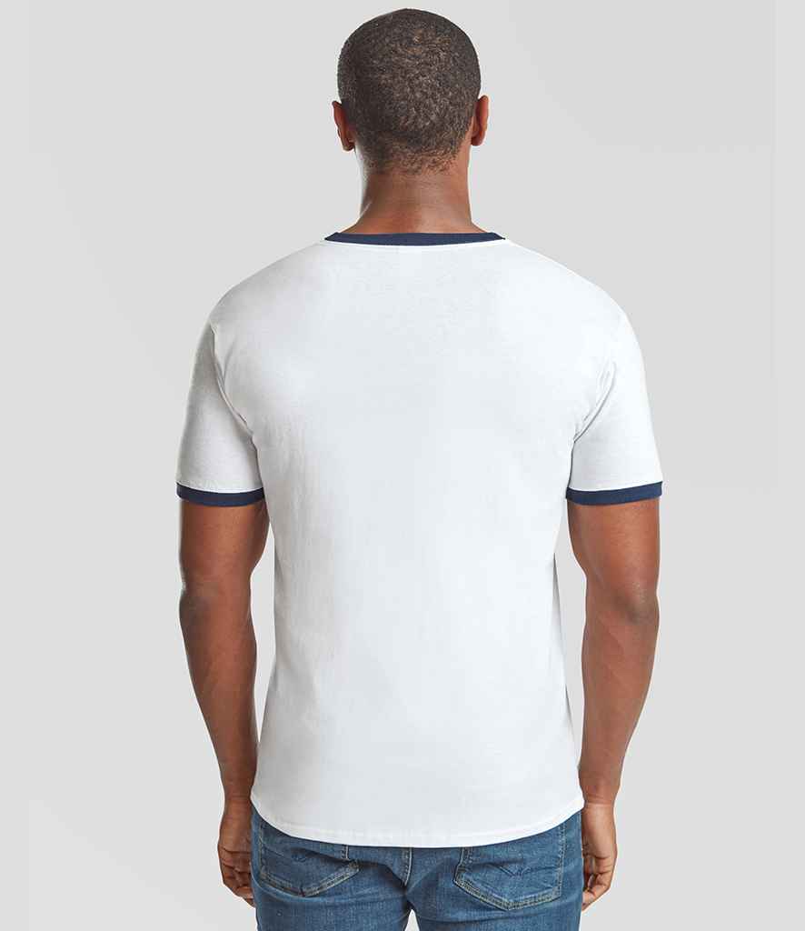 Fruit of the Loom Fruit of the Loom Contrast Ringer T-Shirt White/Navy