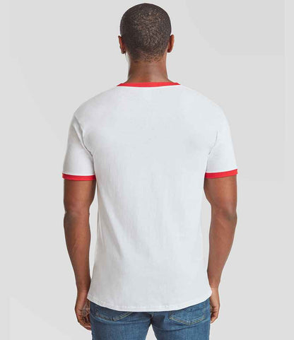 Fruit of the Loom Fruit of the Loom Contrast Ringer T-Shirt White/Red