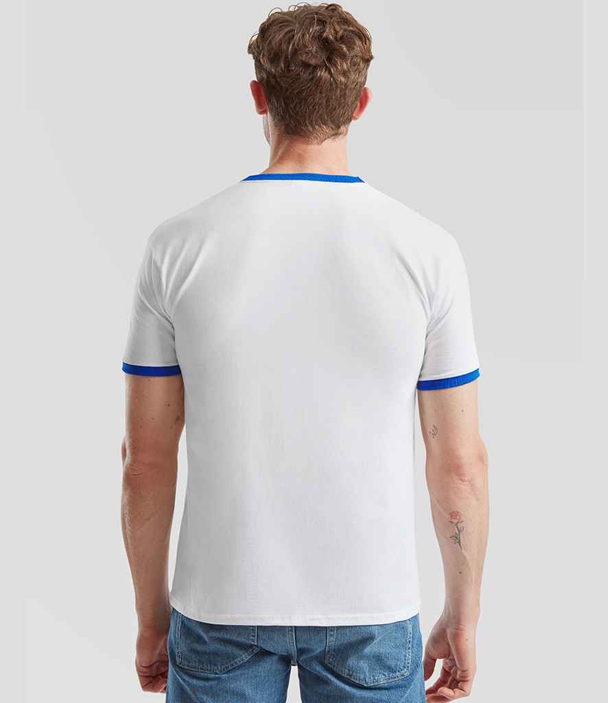 Fruit of the Loom Fruit of the Loom Contrast Ringer T-Shirt White/Royal Blue