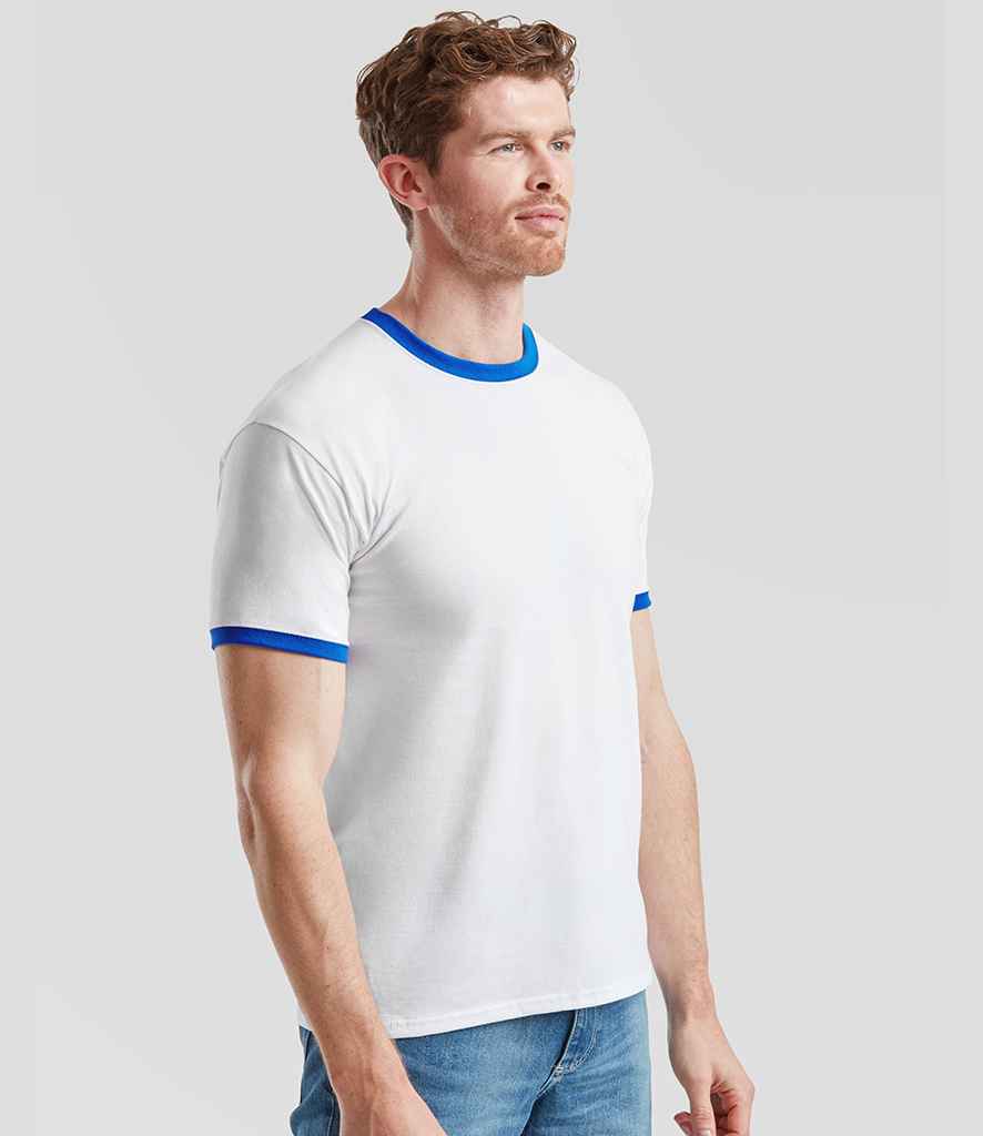 Fruit of the Loom Fruit of the Loom Contrast Ringer T-Shirt White/Royal Blue